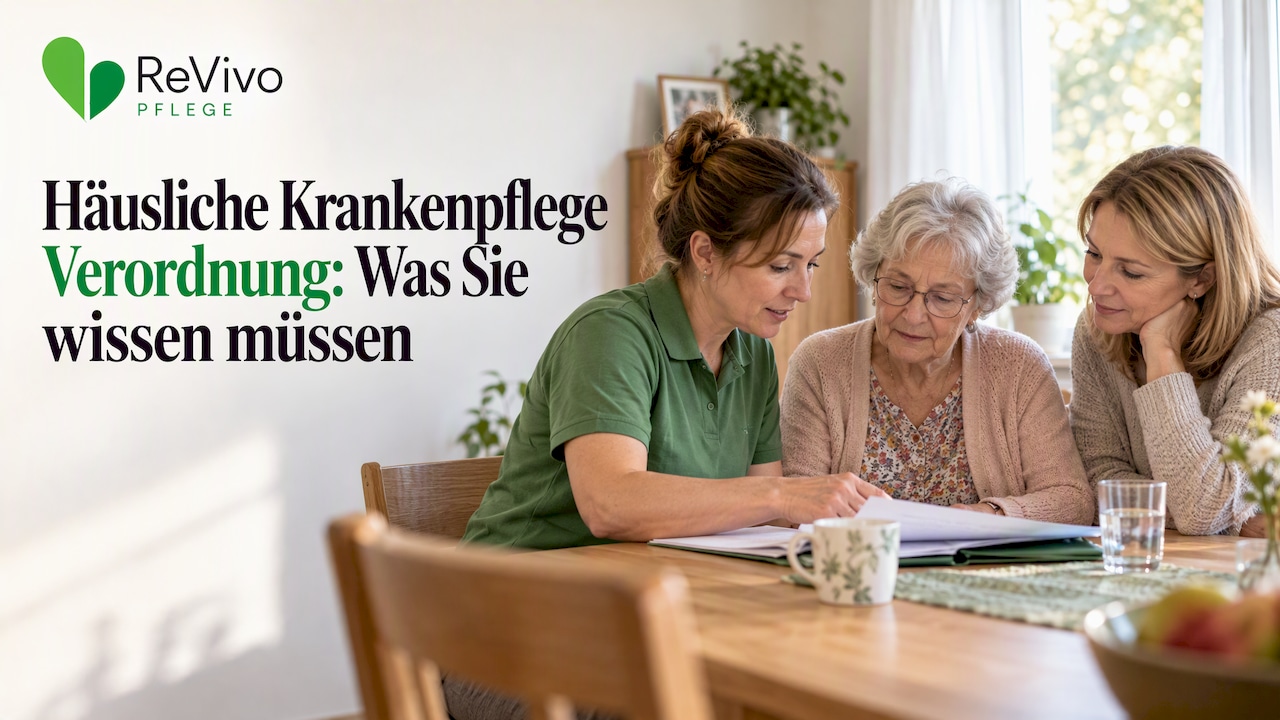 1791380191920_Pflegefachkraft-bespricht-eine-hausliche-Krankenpflegeverordnung Eine Pflegefachkraft erklärt eine Verordnung für häusliche Krankenpflege