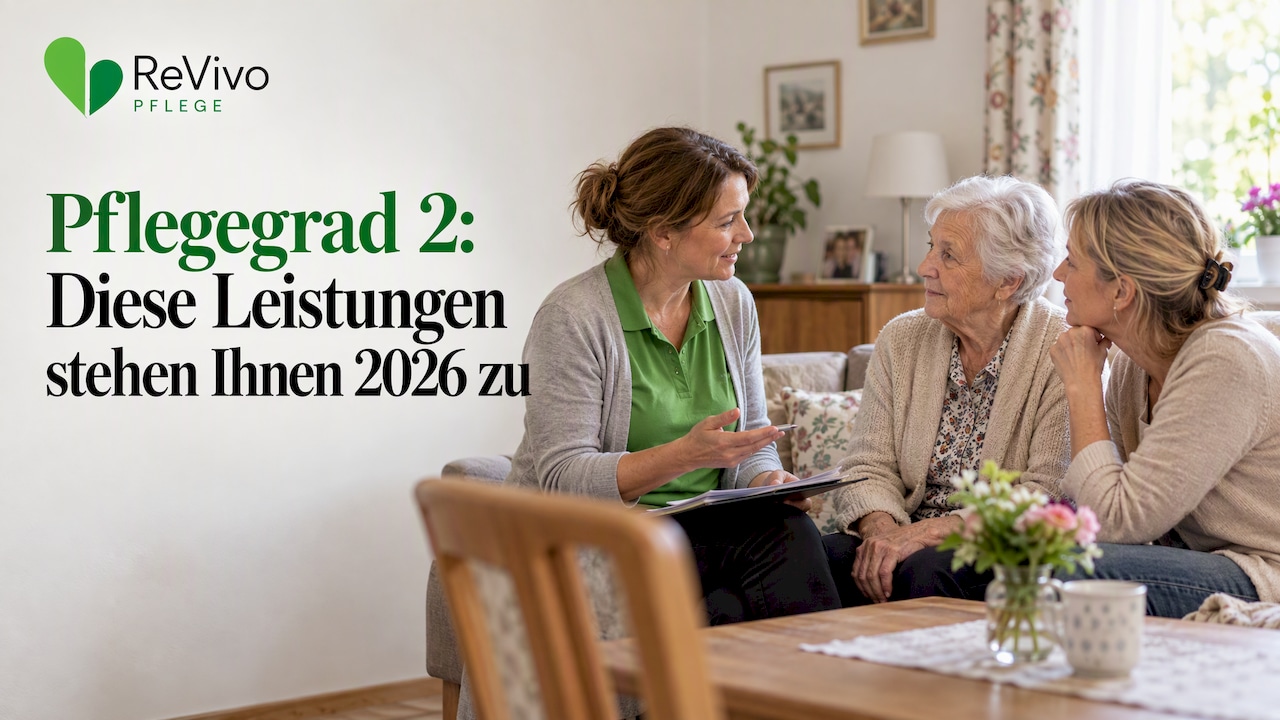 Eine ältere Frau spricht über Möglichkeiten der häuslichen Pflege
