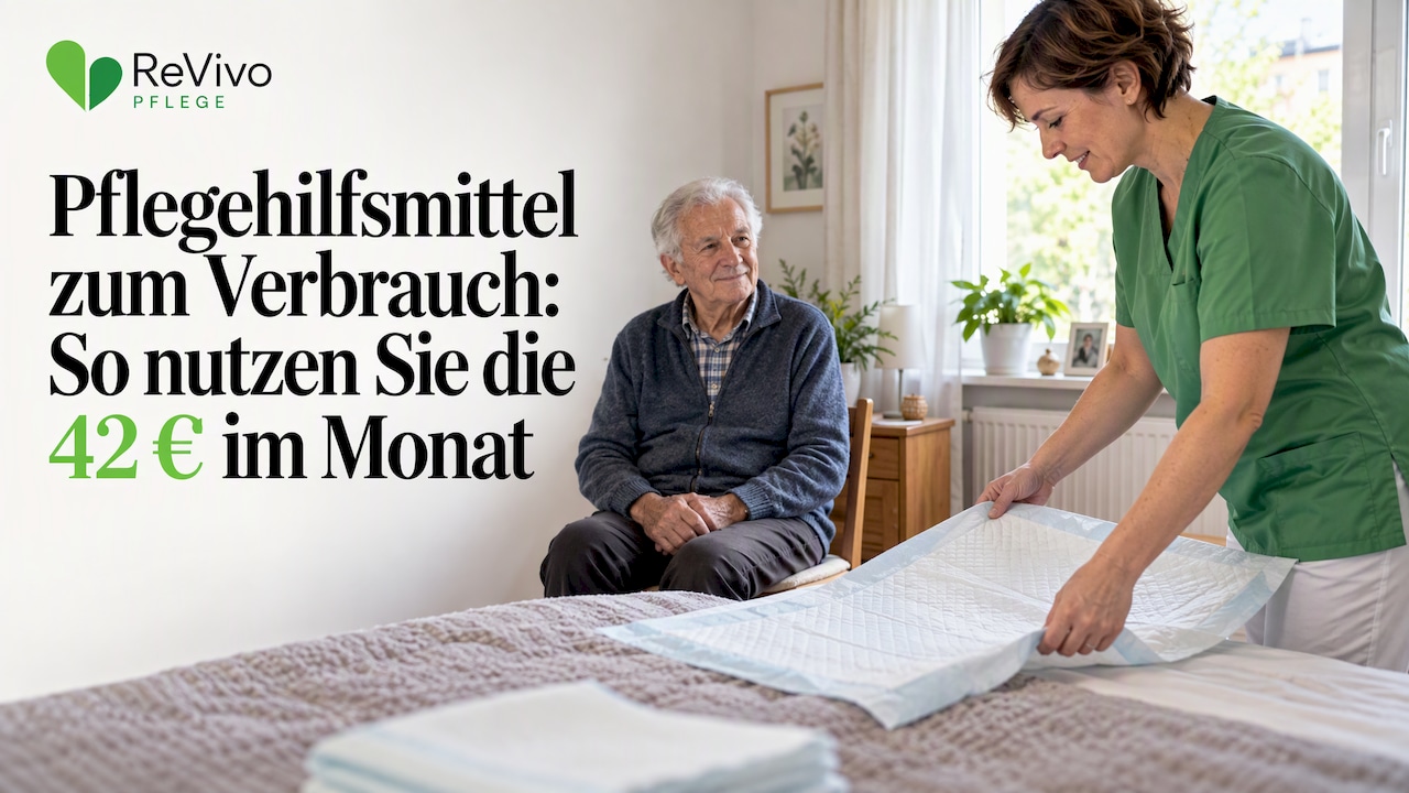 Pflegekraft bereitet zu Hause eine Bettschutzeinlage vor