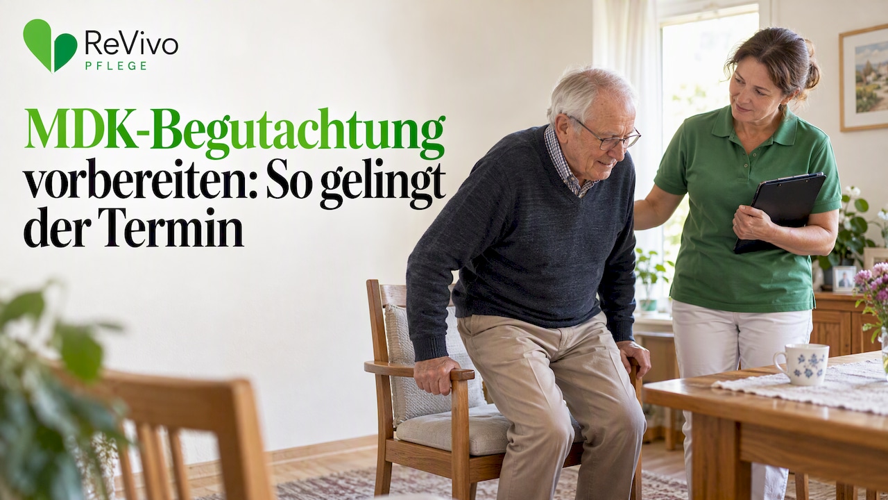 Ein älterer Herr steht während der Begutachtung auf